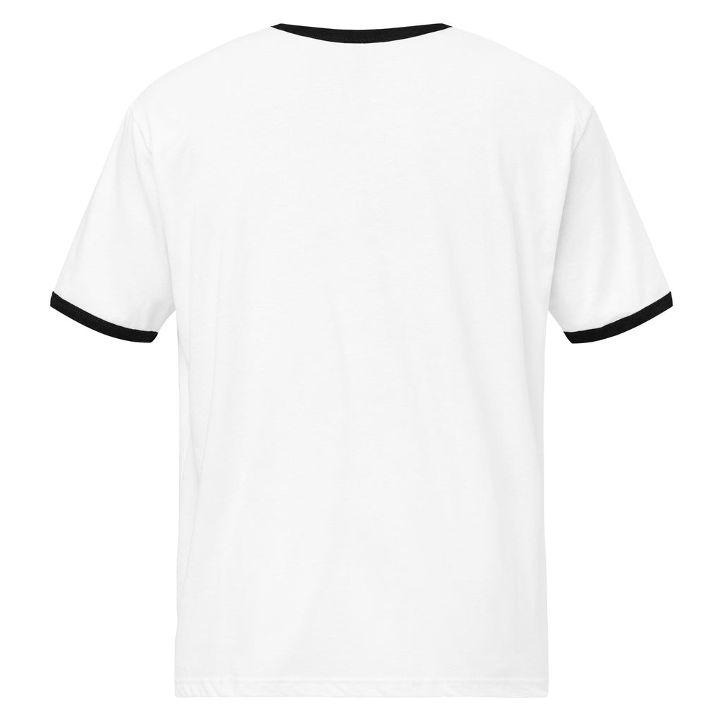Marked Ringer Tee, White and Black